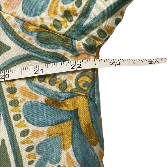 Women's Haute Hippie Button Down Shirt L Green Blue Floral - Picture 7 of 12